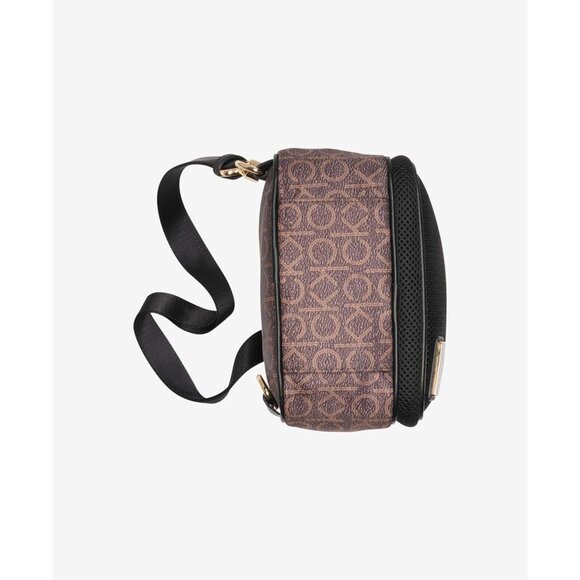 Jessie Organizational Nylon Sling Backpack Brown Khaki Black Adjustable Utility - Picture 6 of 8